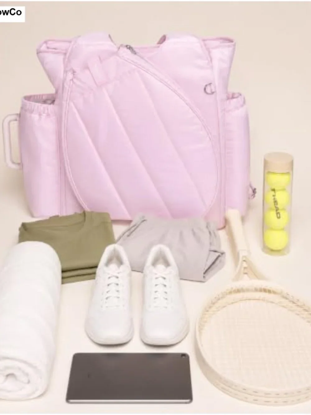 Quilted Tennis Racket Backpack for Women, Pickleball Badminton Gear Bag, Tote &